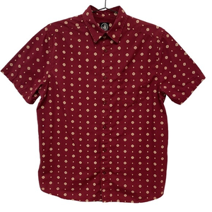 Men’s Maroon Body‎ Glove Short Sleeve Shirt, Casual Surf Beach Size Large